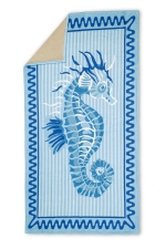 Seahorse Beach Towel - Bermuda Blue